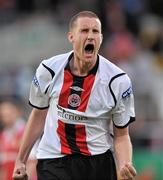 15 May 2010; Jason McGuinness, Bohemians, celebrates at the end of the game after victory over St. Patrick’s Athletic. Setanta Sports Cup Final, St. Patrick’s Athletic v Bohemian FC, Tallaght Stadium, Tallaght, Dublin. Picture credit: David Maher / SPORTSFILE