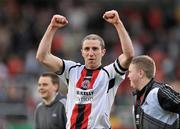 15 May 2010; Owen Heary, Bohemians captain, celebrates at the end of the game after victory over St. Patrick’s Athletic. Setanta Sports Cup Final, St. Patrick’s Athletic v Bohemian FC, Tallaght Stadium, Tallaght, Dublin. Picture credit: David Maher / SPORTSFILE