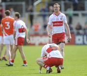 16 May 2010; A dejected Derry captain Gerard O'Kane after the final whistle. Ulster GAA Football Senior Championship - Preliminary Round, Derry v Armagh, Celtic Park, Derry. Picture credit: Oliver McVeigh / SPORTSFILE