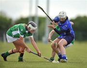 16 May 2010; Mary Ryan, Munster, in action against Kate Kelly and Michelle Quilty, Leinster. 2010 Gael Linn Senior Inter-Provincial Championship Camogie Final, Munster v Leinster, Trim GAA Club, Trim, Co. Meath. Picture credit: Barry Cregg / SPORTSFILE