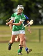 16 May 2010; Kate Kelly, Leinster, in action against Jenny Duffy, Munster. 2010 Gael Linn Senior Inter-Provincial Championship Camogie Final, Munster v Leinster, Trim GAA Club, Trim, Co. Meath. Picture credit: Barry Cregg / SPORTSFILE