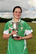 16 May 2010; Ann Dalton, Leinster, celebrates with the Provincial Cup. 2010 Gael Linn Senior Inter-Provincial Championship Camogie Final, Munster v Leinster, Trim GAA Club, Trim, Co. Meath. Picture credit: Barry Cregg / SPORTSFILE