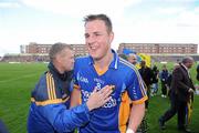 16 May 2010; James Stafford, Wicklow, is congratulated by Kevin O'Brien after the game. Leinster GAA Football Senior Championship Preliminary Round, Wicklow v Carlow, O'Moore Park, Portlaoise, Co. Laoise. Picture credit: Matt Browne / SPORTSFILE