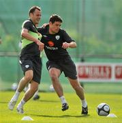 16 May 2010; Republic of Ireland's Darren O'Dea, right,  in action his team-mate Anthony Stokes during squad training ahead of their forthcoming training camp and international friendlies against Paraguay and Algeria. Gannon Park, Malahide, Dublin. Picture credit: David Maher / SPORTSFILE