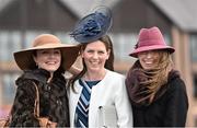 28 April 2016; Grace Kavanagh, Aoife O'Rourke and Lauren Kierans all from Newbridge at Punchestown, Co. Kildare. Picture credit: Matt Browne / SPORTSFILE