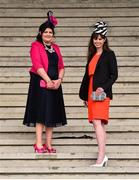 28 April 2016; Christine Egan, from Banagher, Co. Offaly, left, and Elaine Keogh, from Birr, Co. Offaly. Punchestown, Co. Kildare. Picture credit: Cody Glenn / SPORTSFILE