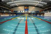 28 April 2016; A general view of the National Aquatic Centre before the evenings competition. Irish Open Long Course Swimming Championships, National Aquatic Centre, National Sports Campus, Abbotstown, Dublin. Picture credit: Sam Barnes / SPORTSFILE
