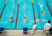 29 April 2016; A general view of the action during the Women's 100m Freestyle heats. Irish Open Long Course Swimming Championships, National Aquatic Centre, National Sports Campus, Abbotstown, Dublin. Picture credit: Sam Barnes / SPORTSFILE