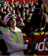 28 April 2016; Ruby Walsh in the winner's enclosure with Douvan after winning the Ryanair Novice Steeplechase. Punchestown, Co. Kildare. Picture credit: Cody Glenn / SPORTSFILE