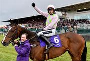 29 April 2016; Ruby Walsh celebrates on Vroum Vroum Mag after winning the BETDAQ Punchestown Champion Hurdle. Punchestown, Co. Kildare. Picture credit: Cody Glenn / SPORTSFILE