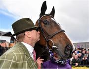 29 April 2016; Owner Rich Ricci kisses Vroum Vroum Mag after the BETDAQ Punchestown Champion Hurdle. Punchestown, Co. Kildare. Picture credit: Cody Glenn / SPORTSFILE
