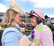 29 April 2016; Jockey Ruby Walsh with his wife Gillian in the winner's enclosure after winning the BETDAQ Punchestown Champion Hurdle. Punchestown, Co. Kildare. Picture credit: Cody Glenn / SPORTSFILE