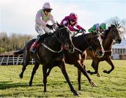 29 April 2016; Koshari, left, with Paul Townend up,races to the finish line alongside Bello Conti, centre, with Bryan Cooper up, and Three Wise Men, right, with Noel Fehily up, on their way to winning the Star Best For Racing Coverage Novice Hurdle. Punchestown, Co. Kildare. Picture credit: Seb Daly / SPORTSFILE