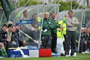 18 May 2010; Republic of Ireland manager Giovanni Trapattoni, and assistant manager Marco Tardelli during the game. Challenge Game, Republic of Ireland v Republic of Ireland U23. Gannon Park, Malahide, Dublin. Picture credit: David Maher / SPORTSFILE