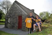 20 May 2010; At the launch of the 40th Féile na nGael, sponsored by Coca Cola, at the original home of GAA founder Michael Cusack, are Clare hurler John Conlon and 11-year-old Colm Walsh O'Loghlen from Ballyvaughan, Co. Clare. Michael Cusack Centre, Carron, Co. Clare. Picture credit: Diarmuid Greene / SPORTSFILE