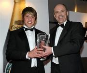 20 May 2010; Jonathan Murphy from Banbrige RFC, winner of the Ulster Youth Player of the Year award, sponsored by Calor Gas, presented by Mark McClements, Sales Manager of Calor Gas. Ulster Rugby Awards, La Mon Hotel, Belfast. Picture credit: John Dickson / SPORTSFILE