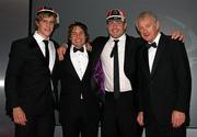 20 May 2010; Andrew Trimble, Isaac Boss and Bryan Young receive the 100th Cap from Ulster Branch President Cecil Watson. Ulster Rugby Awards, La Mon Hotel, Belfast. Picture credit: John Dickson / SPORTSFILE
