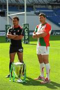 21 May 2010; Toulouse captain theirry Dusautoir, left, and Biarritz captain Imanol Harinordoquy during a captain's photocall ahead of their Heineken Cup Final game on Saturday. Stade de France, Saint Denis, Paris, France. Picture credit: Ray McManus / SPORTSFILE