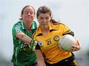 22 May 2010; Ciara Hegarty, Ulster, in action against Mary Nevin, Leinster. Ladies Football Interprovincial Championships, Leinster v Ulster, Kinnegad GAA Club, Co. Westmeath. Picture credit: Ray Lohan / SPORTSFILE