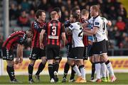 29 April 2016; Dundalk and Bohemians players tussel during the game. SSE Airtricity League Premier Division, Bohemians v Dundalk. Dalymount Park, Dublin. Picture credit: Matt Browne / SPORTSFILE