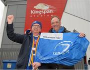 30 April 2016; Leinster supporters John McDonald and Niall Halligan, Dublin. Guinness PRO12, Round 21, Ulster v Leinster, Kingspan Stadium, Ravenhill Park, Belfast, Co. Down. Picture credit: Oliver McVeigh / SPORTSFILE