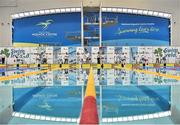 30 April 2016; A general view of Heat 1 of the Women's 400m freestyle preliminary event. Irish Open Long Course Swimming Championships, National Aquatic Centre, National Sports Campus, Abbotstown, Dublin. Picture credit: Cody Glenn / SPORTSFILE