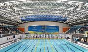 30 April 2016; A general view of a Men's 400m freestyle preliminary event. Irish Open Long Course Swimming Championships, National Aquatic Centre, National Sports Campus, Abbotstown, Dublin. Picture credit: Cody Glenn / SPORTSFILE