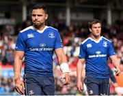 30 April 2016; Ben Te'o, left, and Jonathan Sexton, Leinster, following their side's defeat. Guinness PRO12, Round 21, Ulster v Leinster. Kingspan Stadium, Ravenhill Park, Belfast, Co. Antrim. Picture credit: Stephen McCarthy / SPORTSFILE