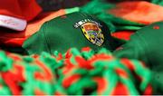 30 April 2016; A Mayo cap sits amoungst merchandise ahead of the match between Cork and Mayo. EirGrid GAA Football Under 21 All-Ireland Championship Final, Cork v Mayo, Cusack Park, Ennis, Co. Clare. Picture credit: Seb Daly / SPORTSFILE