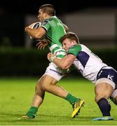 29 April 2016; Edoardo Gori, Bennetton Treviso, is tackled by Peter Robb, Connacht. Guinness PRO12 Round 21, Benetton Treviso v Connacht. Stadio Monigo, Treviso, Italy. Picture credit: Daniele Resini / SPORTSFILE