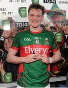 30 April 2016; Matthew Ruane, Mayo, holds his EirGrid Man of the Match award. EirGrid GAA Football Under 21 All-Ireland Championship Final, Cork v Mayo, Cusack Park, Ennis, Co. Clare. Picture credit: Seb Daly / SPORTSFILE
