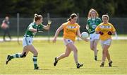 30 April 2016; Nicole Kelly, Antrim, in action against Caroline Hickey, Limerick. Lidl Ladies Football National League Division 4 Final, Antrim v Limerick, Clane, Co. Kildare. Picture credit: Matt Browne / SPORTSFILE