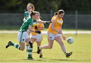30 April 2016; Nicole Kelly, Antrim, in action against Caroline Hickey, Limerick. Lidl Ladies Football National League Division 4 Final, Antrim v Limerick, Clane, Co. Kildare. Picture credit: Matt Browne / SPORTSFILE