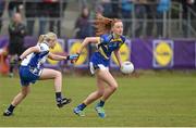30 April 2016; Aisling Moloney, Tipperary, in action against Mairead Wall, Waterford. Lidl Ladies Football National League Division 3 Final, Tipperary v Waterford, Clane, Co. Kildare. Picture credit: Matt Browne / SPORTSFILE