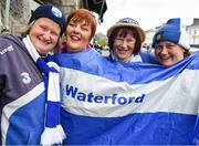 1 May 2016; Aoife Phelan, Lucy O'Keeffe, Bridget Phelan and Shelly Phelan, from Waterford City, ahead of the game. Allianz Hurling League Division 1 Final, Clare v Waterford, Semple Stadium, Thurles, Co. Tipperary. Picture credit: Stephen McCarthy / SPORTSFILE