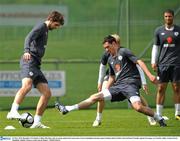 24 May 2010; Republic of Ireland's Cillian Sheridan, left, in action against his team-mate Greg Cunningham during squad training ahead of their International Friendly against Paraguay on Tuesday night. Gannon Park, Malahide, Dublin. Picture credit: David Maher / SPORTSFILE
