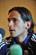 24 May 2010; Roque Santa Cruz, Paraguay, during a press conference ahead of their International Friendly against the Republic of Ireland on Tuesday night. Radisson Blu Hotel, Stillorgan Road, Blackrock, Dublin. Picture credit: Barry Cregg / SPORTSFILE