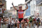 26 May 2010; Maximillian May, Team Thuringer Energie, celebrates as he wins the fourth stage. FBD Insurance Ras, Stage 4, Oughterard - Tipperary. Picture credit: Stephen McCarthy / SPORTSFILE