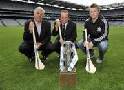 26 May 2010; The launch of the Bord Gáis Energy GAA Hurling U21 All-Ireland Championship took place at Croke Park today where competition sponsors Bord Gáis Energy also announced a new team of ambassadors who will support this year’s campaign of activity to promote U-21 hurling. Pictured at the launch are members of the judging panel for the Bord Gáis Energy Breaking Through Player of the Year Award, RTE's Marty Morrissey, centre, Ger Cunningham, Sports Sponsorship Manager, Bord Gáis Energy, left, and previous winner of the accolade Galway senior hurler Joe Canning. Croke Park, Dublin. Picture credit: Brian Lawless / SPORTSFILE