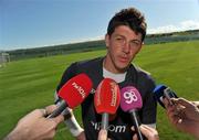 26 May 2010; Republic of Ireland's Keiren Westwood speaking during a media update ahead of their International Friendly against Algeria on Friday night. Gannon Park, Malahide, Dublin. Picture credit: Brian Lawless / SPORTSFILE