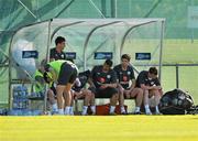 26 May 2010; Republic of Ireland players relax after squad training ahead of their International Friendly against Algeria on Friday night. Gannon Park, Malahide, Dublin. Picture credit: Brian Lawless / SPORTSFILE