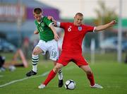 26 May 2010; Paddy Madden, Republic of Ireland, in action against Kyle McFadzean, England. International Challenge Trophy, Republic of Ireland v England, RSC, Waterford. Picture credit: David Maher / SPORTSFILE