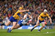 1 May 2016; Patrick Curran, Waterford, in action against Cian Dillon, left. and Pat O'Connor, Clare. Allianz Hurling League Division 1 Final, Clare v Waterford. Semple Stadium, Thurles, Co. Tipperary. Picture credit: Stephen McCarthy / SPORTSFILE