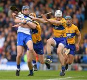 1 May 2016; Patrick Curran, Waterford, in action against Cian Dillon and Pat O'Connor, right, Clare. Allianz Hurling League Division 1 Final, Clare v Waterford. Semple Stadium, Thurles, Co. Tipperary. Picture credit: Stephen McCarthy / SPORTSFILE