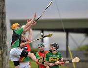 1 May 2016; Carlow players Brian Treacy, Gerard Coady and Michael Ryan in action against Kerry's John Egan. Leinster GAA Hurling Championship Qualifier, Round 1, Kerry v Carlow, Austin Stack Park, Tralee, Co. Kerry. Picture credit: Matt Browne / SPORTSFILE
