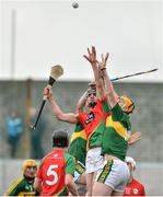 1 May 2016; Sean Murphy, Carlow, in action against Michael O'Leary, Kerry. Leinster GAA Hurling Championship Qualifier, Round 1, Kerry v Carlow, Austin Stack Park, Tralee, Co. Kerry. Picture credit: Matt Browne / SPORTSFILE
