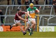 1 May 2016; Killian Kiely, Offaly, in action against Aonghus Clarke, Westmeath. Leinster GAA Hurling Championship Qualifier, Round 1, Westmeath v Offaly, TEG Cusack Park, Mullingar, Co. Westmeath. Photo by Sportsfile