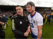 1 May 2016; Maurice Shanahan, Waterford, is congratulated by trainer Fergal O'Brien after the game. Allianz Hurling League Division 1 Final, Clare v Waterford. Semple Stadium, Thurles, Co. Tipperary. Picture credit: Stephen McCarthy / SPORTSFILE