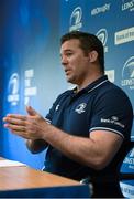 2 May 2016; Leinster scrum coach John Fogarty during a press conference. Leinster Rugby Press Conference. Leinster Rugby HQ, UCD, Dublin. Picture credit: Stephen McCarthy / SPORTSFILE