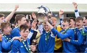 2 May 2016; Nenagh captain Jack Dunne lifts the cup after victory over Wilton United. FAI Umbro U17 Cup Final, Nenagh v Wilton United. Janesboro FC, Janesboro, Limerick. Picture credit: Diarmuid Greene / SPORTSFILE